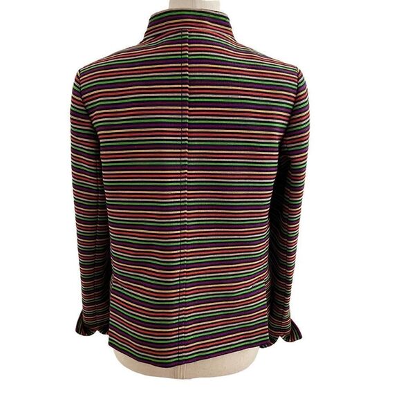 Talbots Rainbow Striped Mandarin Collar Jacket 6P - Picture 4 of 6